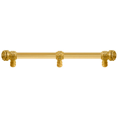 Juliane Grace 22 inches c.c. with 5/8 reeded center long pull small finial with 61 Swarovski Clear & Aurore Boreale Crystals with center brace in Gilded Mercury