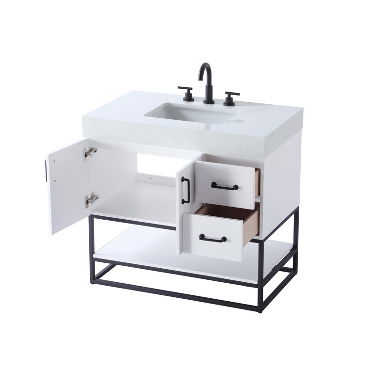 Meuble-lavabo simple 36 po, Blanc