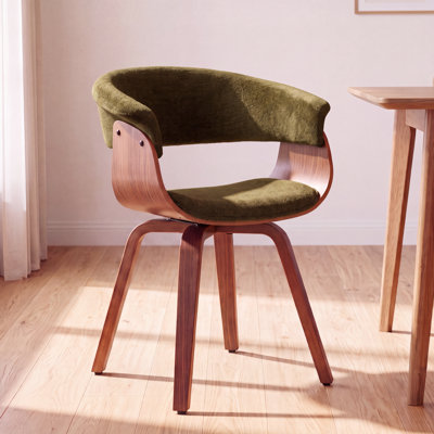 Upholstered Dining Chairs with Wooden Legs