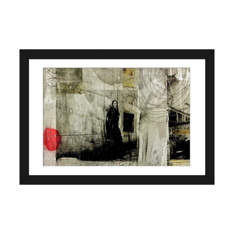 Affaire du cœur, impression sur toile tendue, H 16 po x l 24 po x P 1 po, Papier d'art encadré noir, Blanc