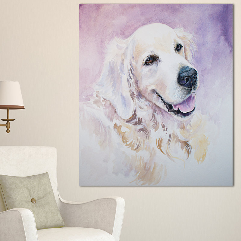 « drôle golden retriever », reproduction d’art sur toile tendue, H 32 po x l 16 po x P 1 po, Toile tendue