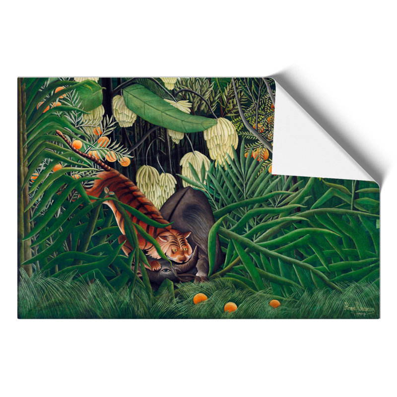 Combat of a Tiger and Buffalo by Henri Rousseau - Frameless Print, 30cm H x 42cm W x 0.1cm D