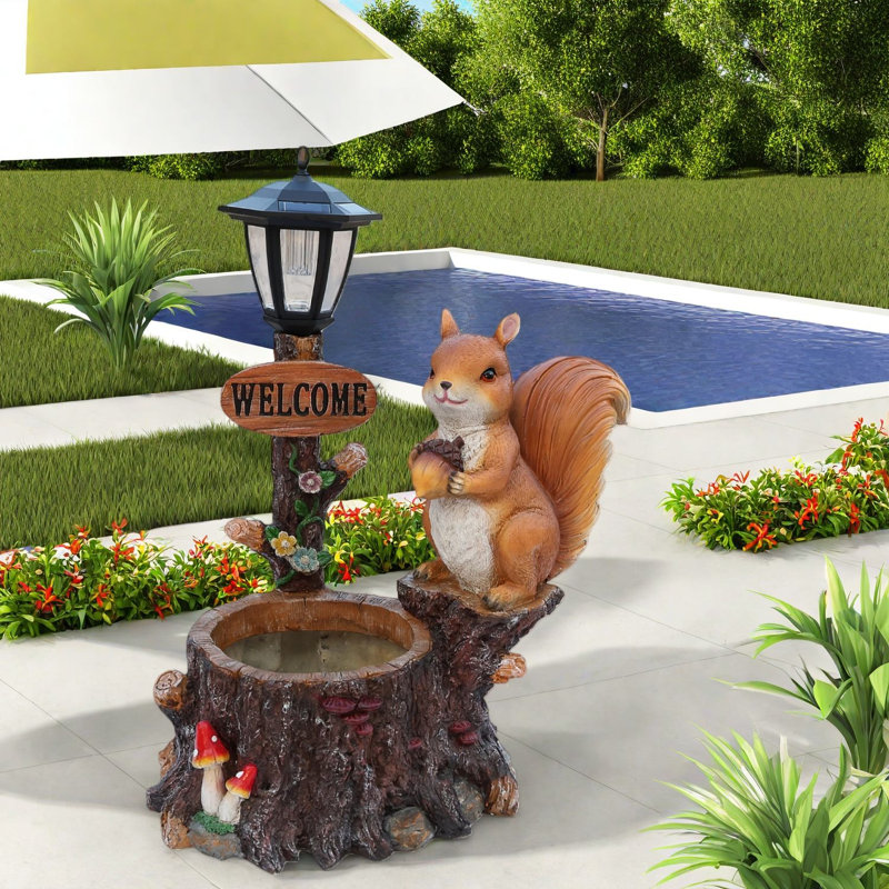Jardinières en résine multifonctionnelles, décor de lanterne écureuil rustique pour le jardin