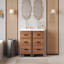 Ensemble de meuble-lavabo 48 po avec lavabo en céramique (séparé), meuble de rangement moderne avec tiroirs, meuble-lavabo autoportant avec lavabo simple