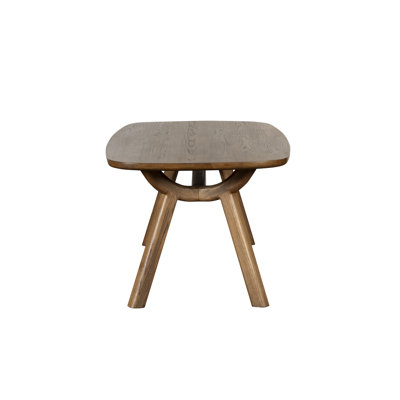 Oak Dining Table with Wood Base