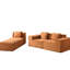 Canapé modulaire rouge et orange en velours côtelé modulaire en forme de L spacieux et multifonctionnel pour salles de jeux