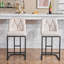 Ensemble de 2 tabourets de bar rembourrés modernes avec dossier capitonné, chaise à hauteur de comptoir avec structure en métal robuste, siège rembourré confortable pour la cuisine, le bar ou la salle à manger - beige-519680132