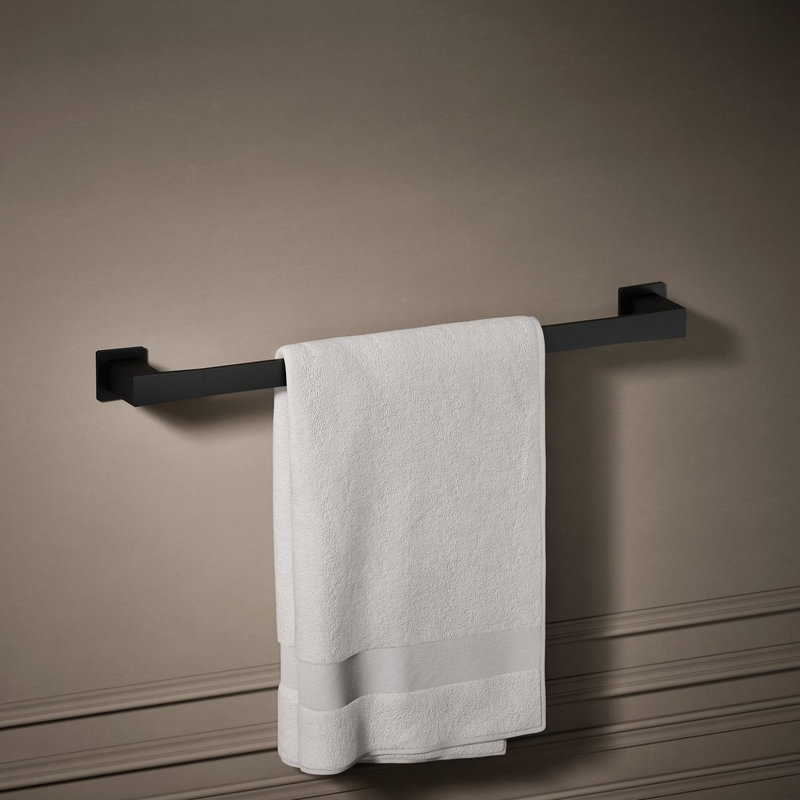 Porte-serviettes Honesty, Noir mat, L 24 po