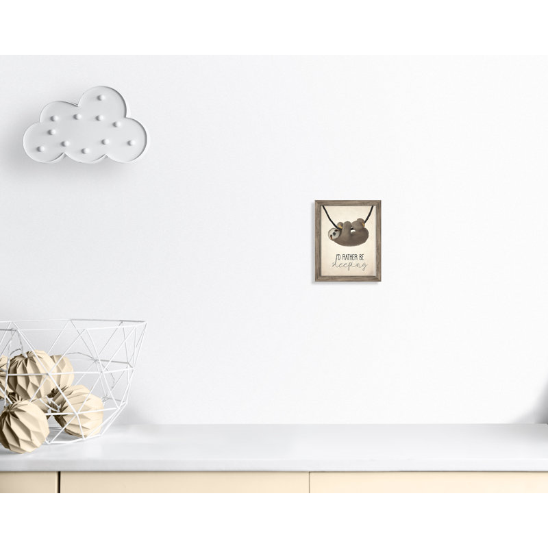 «Sleeping», art encadré, H 11 po x l 9 po x P 1,19 po, Cadre en bois de grange gris