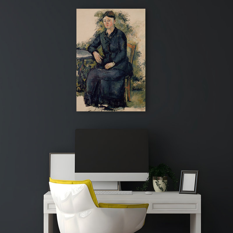 Madame Cézanne au jardin, 1880-1882 - Estampe d'art mural abstraite contemporaine, H 18 po x l 12 po