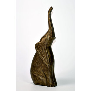 Elephant Antique Gold Sitting Stylized