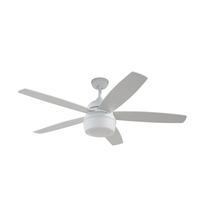 Ventilateur de plafond blanc mat avec lumière DEL et télécommande Boulder