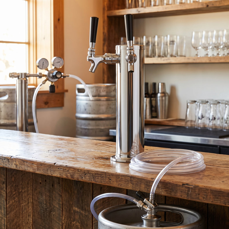 Robinet à bière double en acier inoxydable