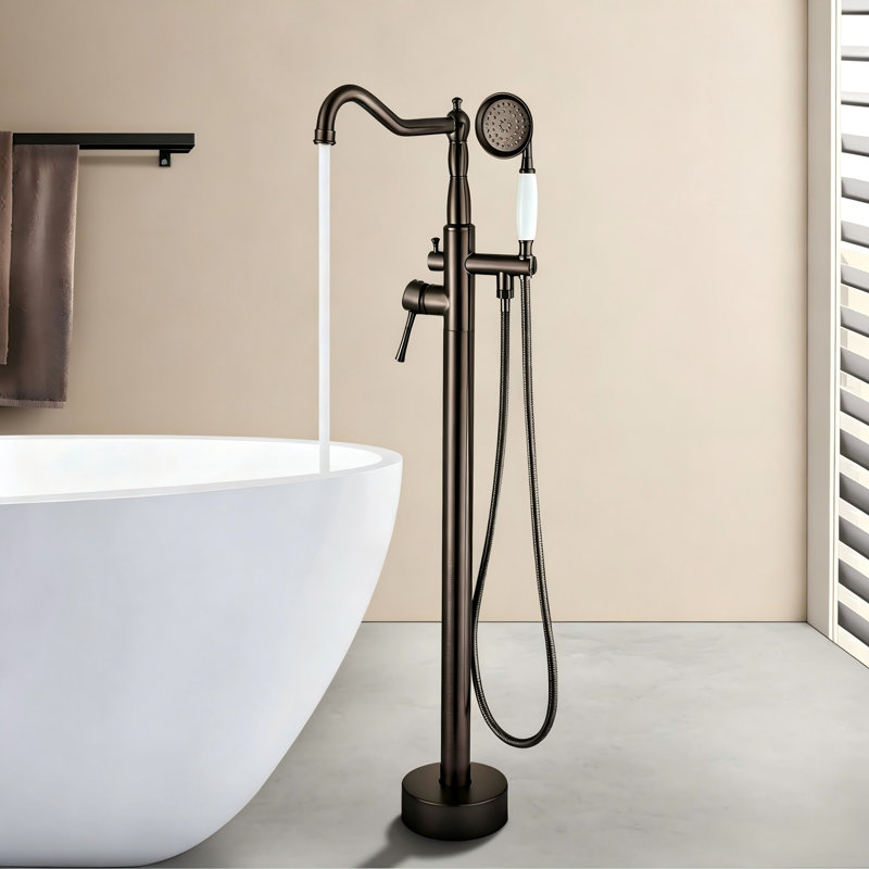 Freestanding Tub Filler with Diverter, Oil Rubbed Bronze