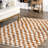 Dominique Abstract Checkered Fringe Area Rug-1610322309