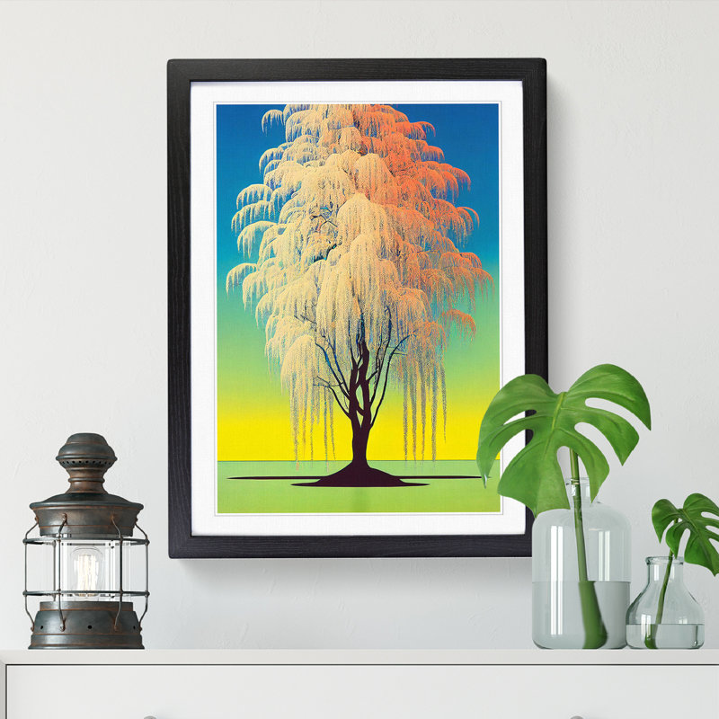 FRM-V0523-2501X The Weeping Willow Tree Vol.4 - Single Picture Frame Print, Black, 64cm H x 46cm W x 2cm D