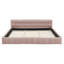 Structure de lit très grand avec chenille épaisse - tête de lit tapissier moderne rose sans sommier 88,5 po x 85,5 po x 24 po