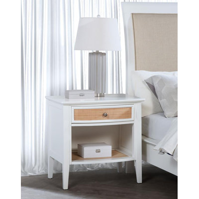 Gilligan Sophisticated Gilligan 1-Drawer Nightstand Bedside Table White by Beachcrest Home