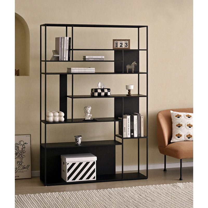 Bibliothèque ouverte en acier au carbone, H 70,9 po x l 47,2 po x P 11,8 po