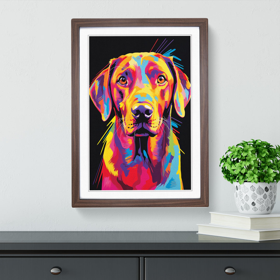 Labrador Retriever Pop - Single Picture Frame Print on Wood