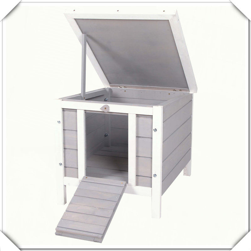 Petit bahut en bois avec toit imperméable et ouvrable, Gray