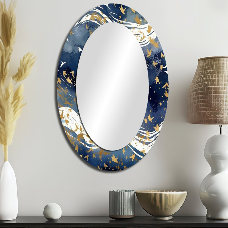 Kimbell - Miroir abstrait en métal, 36 po x 24 po