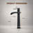 VanoFall Waterfall Vessel Matte Black Single Hole, Single Handle With Drain Assembly-97742741