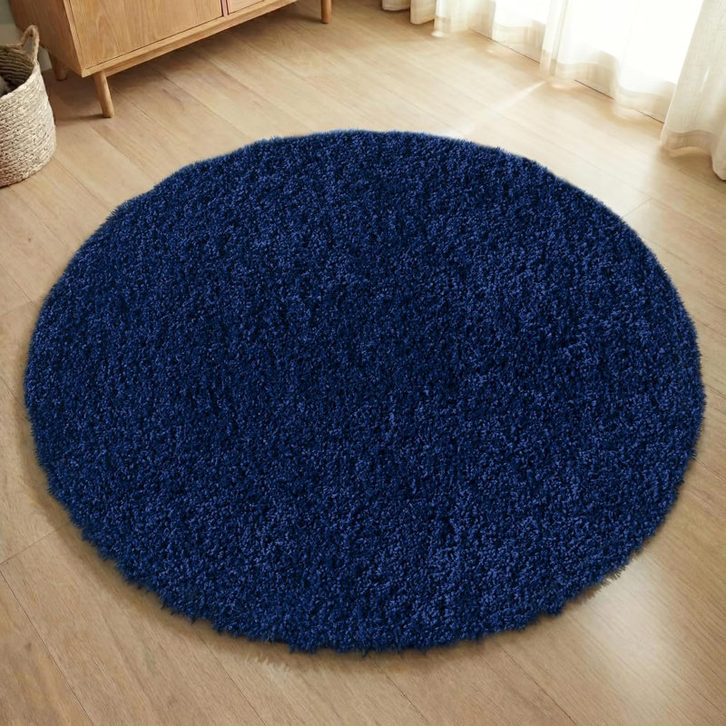 Galaxy Shag, Navy, 120 x 120 cm