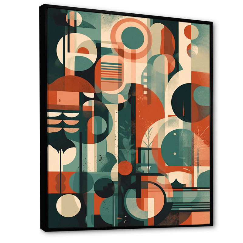 Mid Century Artistic Transformations II, reproduction d'art sur toile, H 20 po x l 12 po x P 1 po, Cadre flottant noir