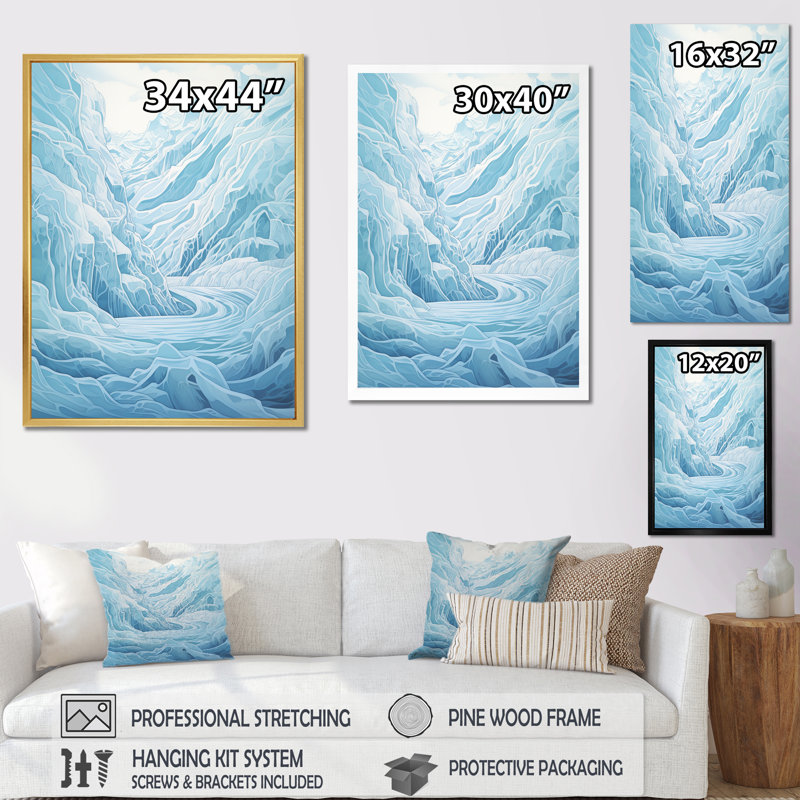 Paysage de Kawaii en Alaska IV sur toile, Cadre simple noir, H 32 po x l 24 po x P 1 po