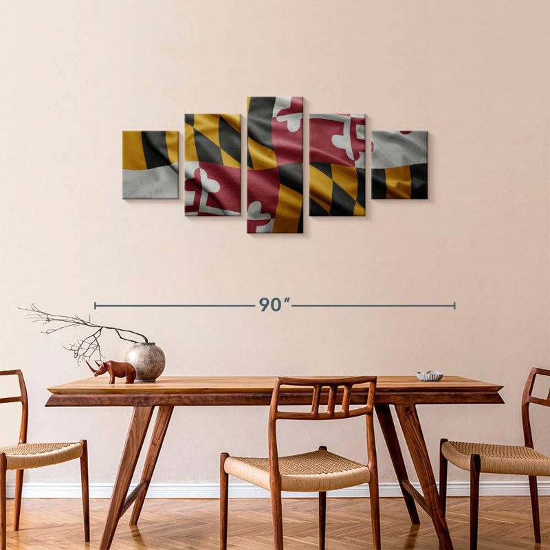 Wavy Maryland Flag, 34" H x 74" W