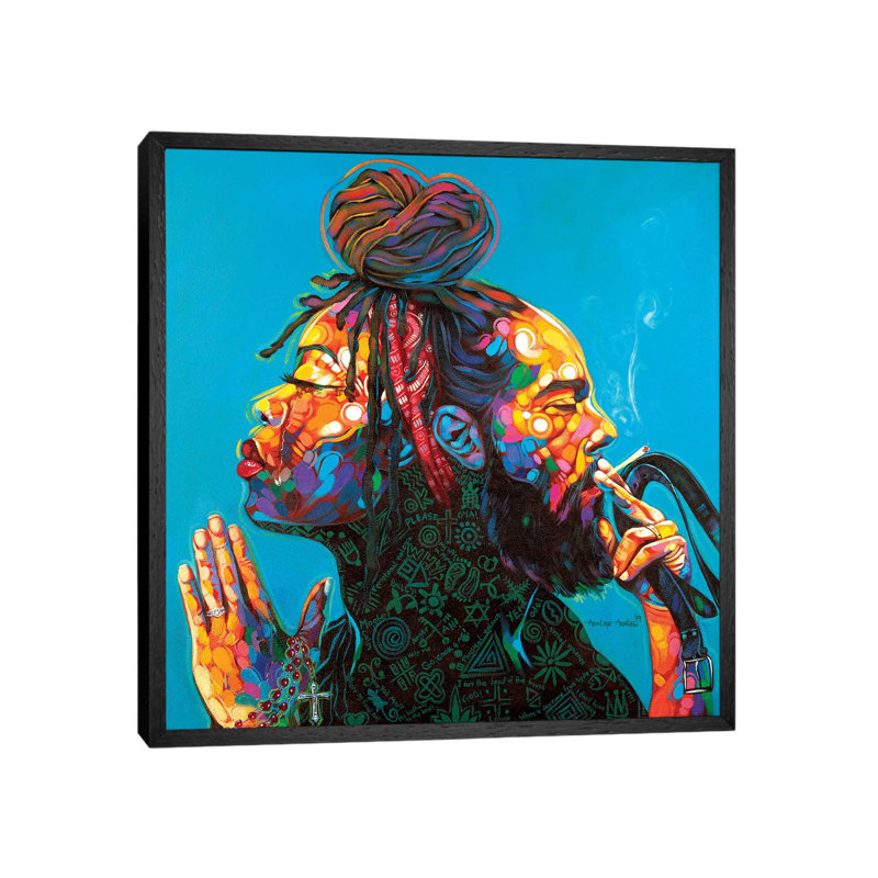 Unequally Yoked by Akintayo Akintobi - Print on Canvas, 45.72 cm H x 45.72 cm W, Black Framed Canvas