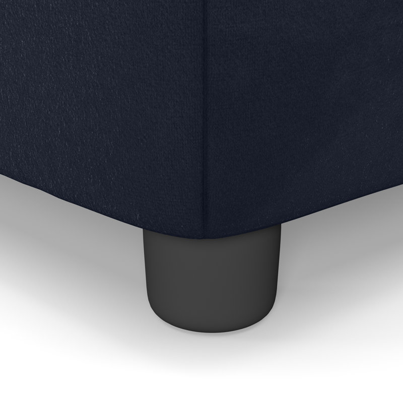 Laverton Wide Velvet Rectangle Footstool Ottoman with Storage, Indigo