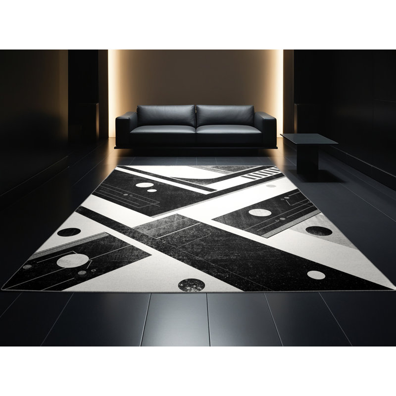 Tapis géométrique moderne et contemporain Aust Hockey Stick Puck, 6 x 9