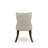 5 Piece Dinette Set for 4 Includes a Round Dining Room Table with Dropleaf and 4 Doeskin Linen Fabric Upholstered Parson Chairs, Mahogany-1935586476-1935586478