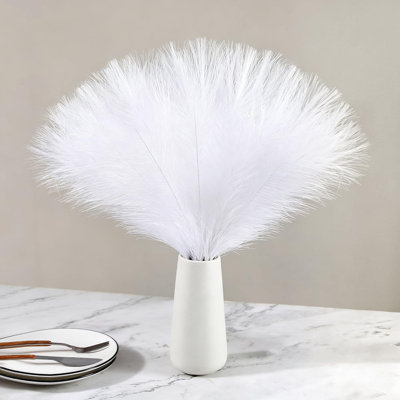 Didadi 36pcs White Pampas Grass - 21.6inch Faux Pampas Grass Decor For Wedding, Party, Halloween And Wall Home Decor Wall, Artificial Pampas Grass Fluffy Decor Flowers (white)