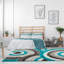 Tapis turquoise à motif géométrique Koo-1938367264
