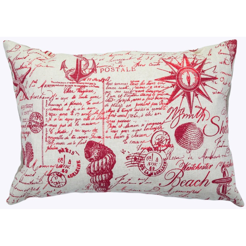Housse de coussin rectangulaire en lin Dews Kittery, Rose