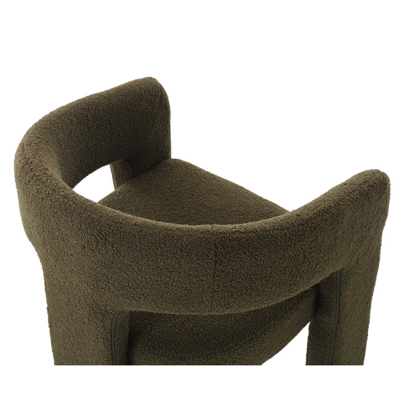Chaise avec accoudoirs en fer Dalpat, Sherpa vert antique
