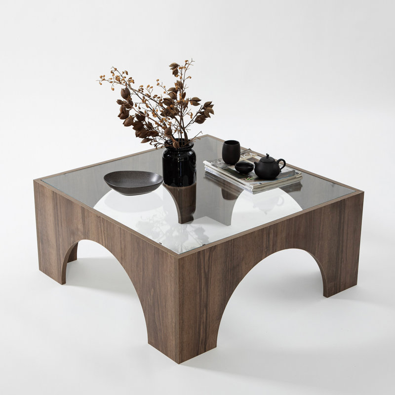 Glorias Coffee Table, Transparent, Walnut