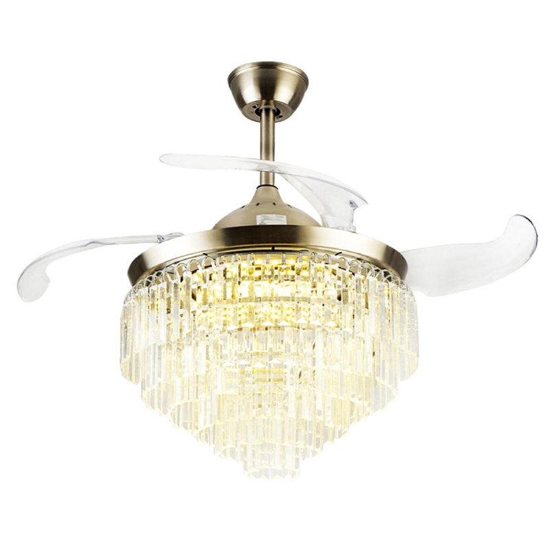 42'' Giuseppino 3 - Blade LED Crystal Ceiling Fan with Remote Control with Light Kit Included