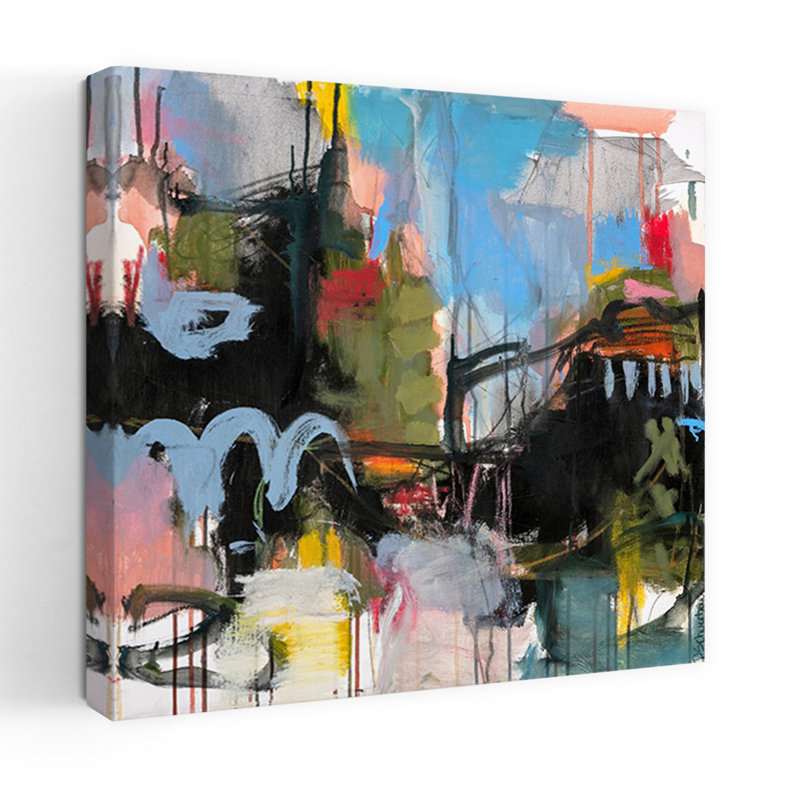 Connections, art contemporain abstrait, H 18 po x l 18 po