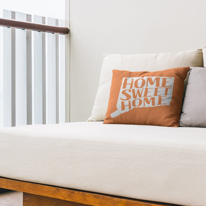 Outdoor Reversible Throw Pillow, Orange, Connecticut