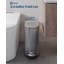 Stainless Steel Bathroom Trash Can with Lid, Slim Waterproof Garbage Can for Bedroom, Small Step-On Metal Trash Bin with Inner Bucket, Rear Handle, Soft Close Lid