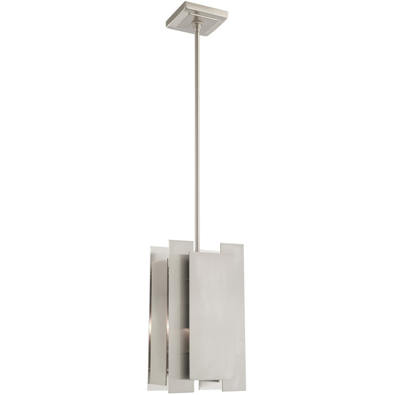Varick Brushed Nickel 1-Light Mini Pendant with Metal Shade
