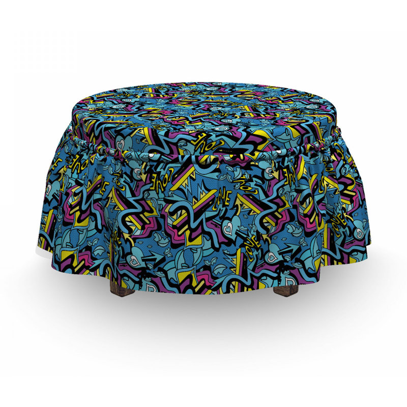 Housse pour repose-pieds de l’adolescent graffiti love