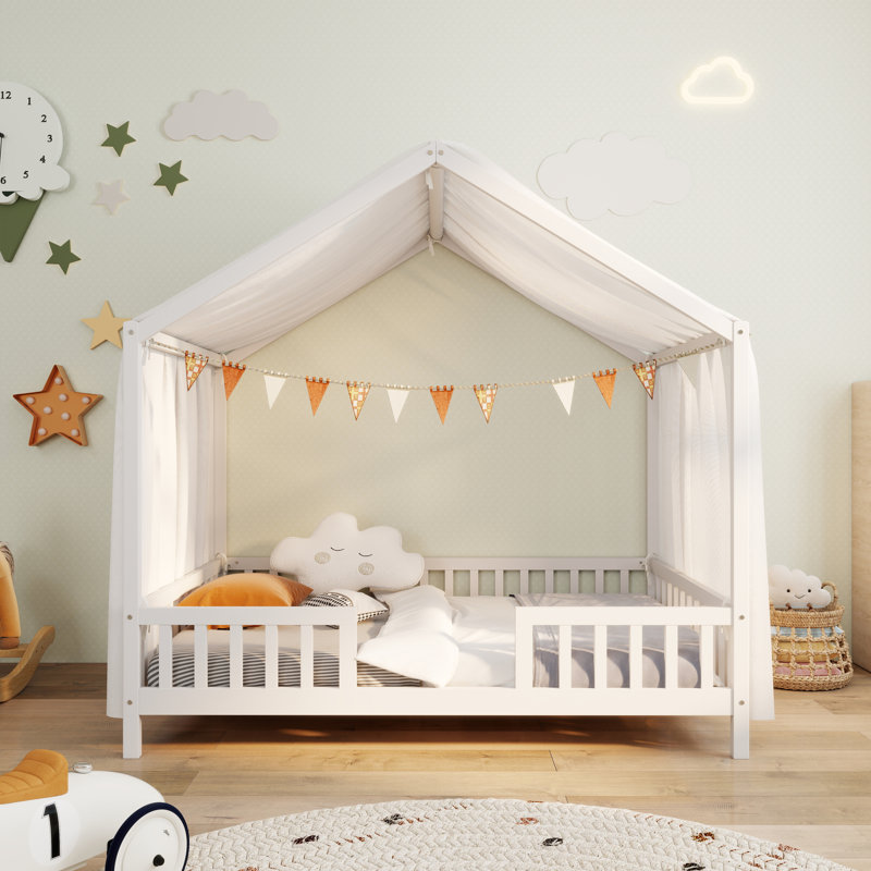 Lit sur pied Montessori, Lit double, Blanc