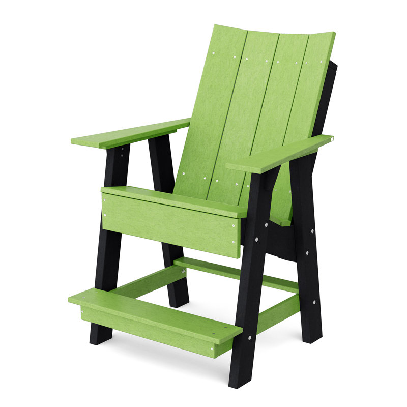 Chaise haute Adirondack contemporaine, Vert lime / Noir