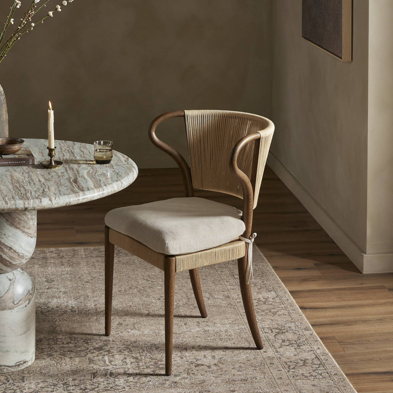 Amira Armless Dining Chair, Brown/Braodway Dune