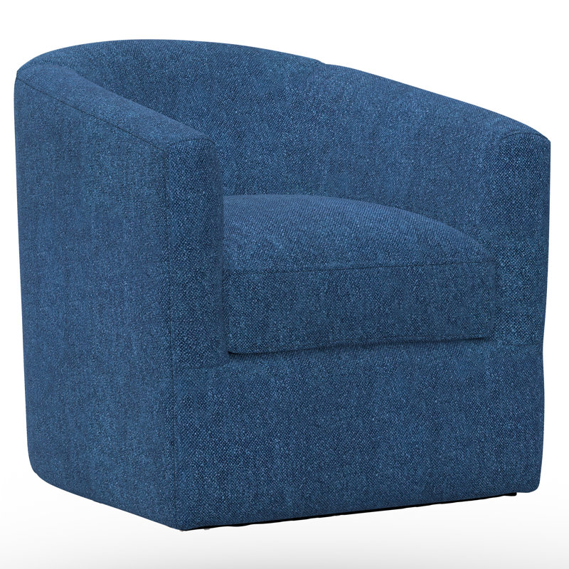 Swivel Accent Chair with 360-Degree Swivel, Blue Polyester